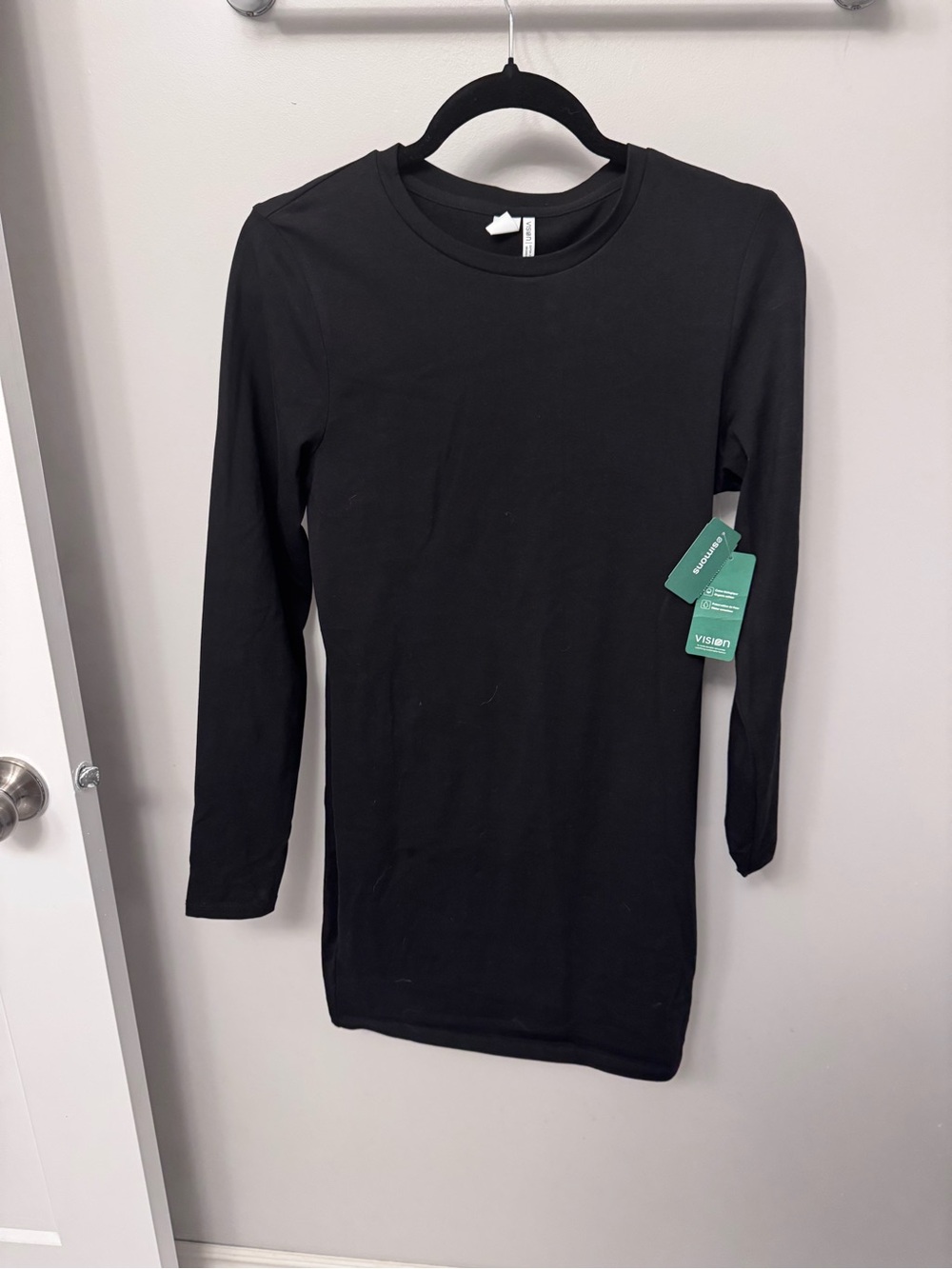 Long Sleeve Black Dress - Classic Crewneck